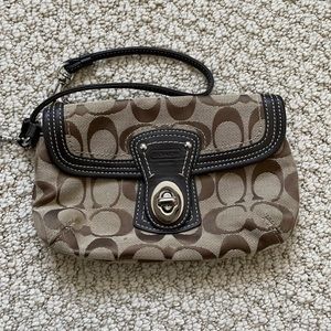 Coach canvas wristlet